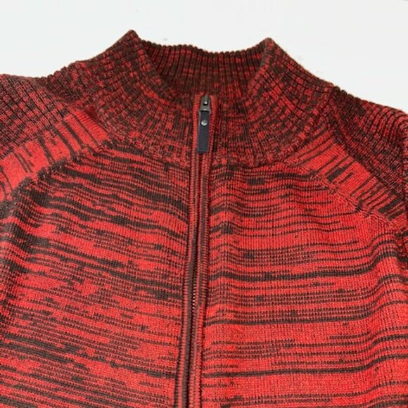 Exofficio 1/2 Zip Mens Wool Blend Sweater Pull-over Red/black Mock Medium - Picture 7 of 8